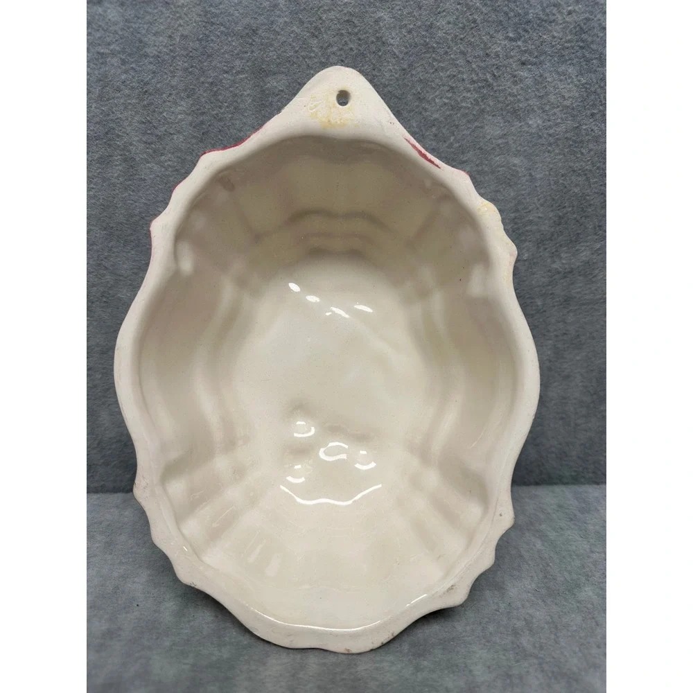 Vintage Ceramic Cherry Jelly Mold Wall Hanging‎ Pink Green Cream Farmhouse Decor